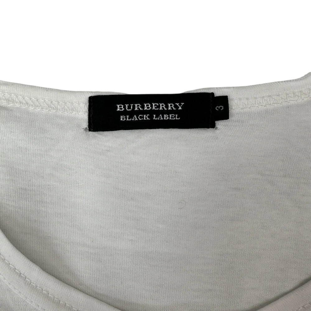 (2) BURBERRY BLACK LABEL T-SHIRT - WHITE - Image 3