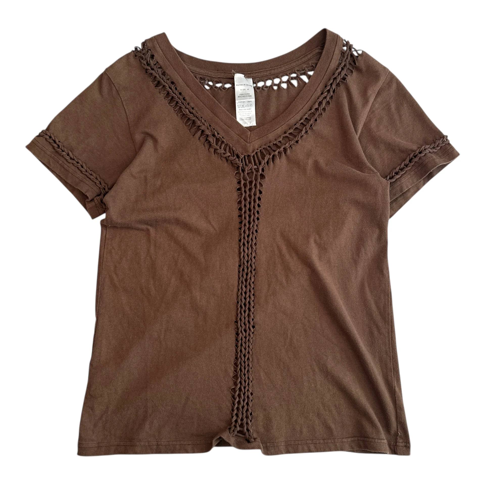 (4) NUMBER(N)INE CROCHET T-SHIRT - BROWN