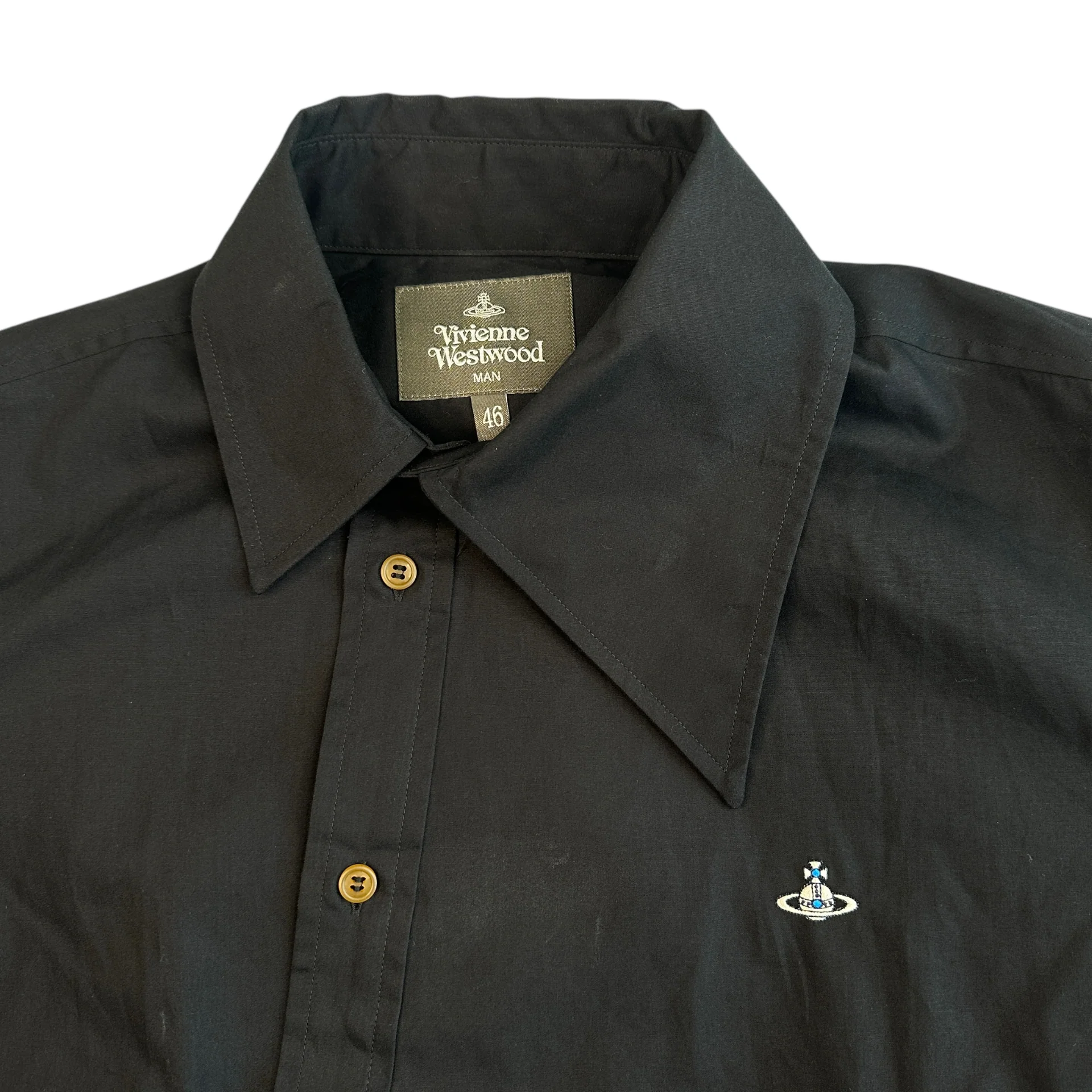 (46) VIVIENNE WESTWOOD BUTTON UP SHIRT - BLACK - Image 4