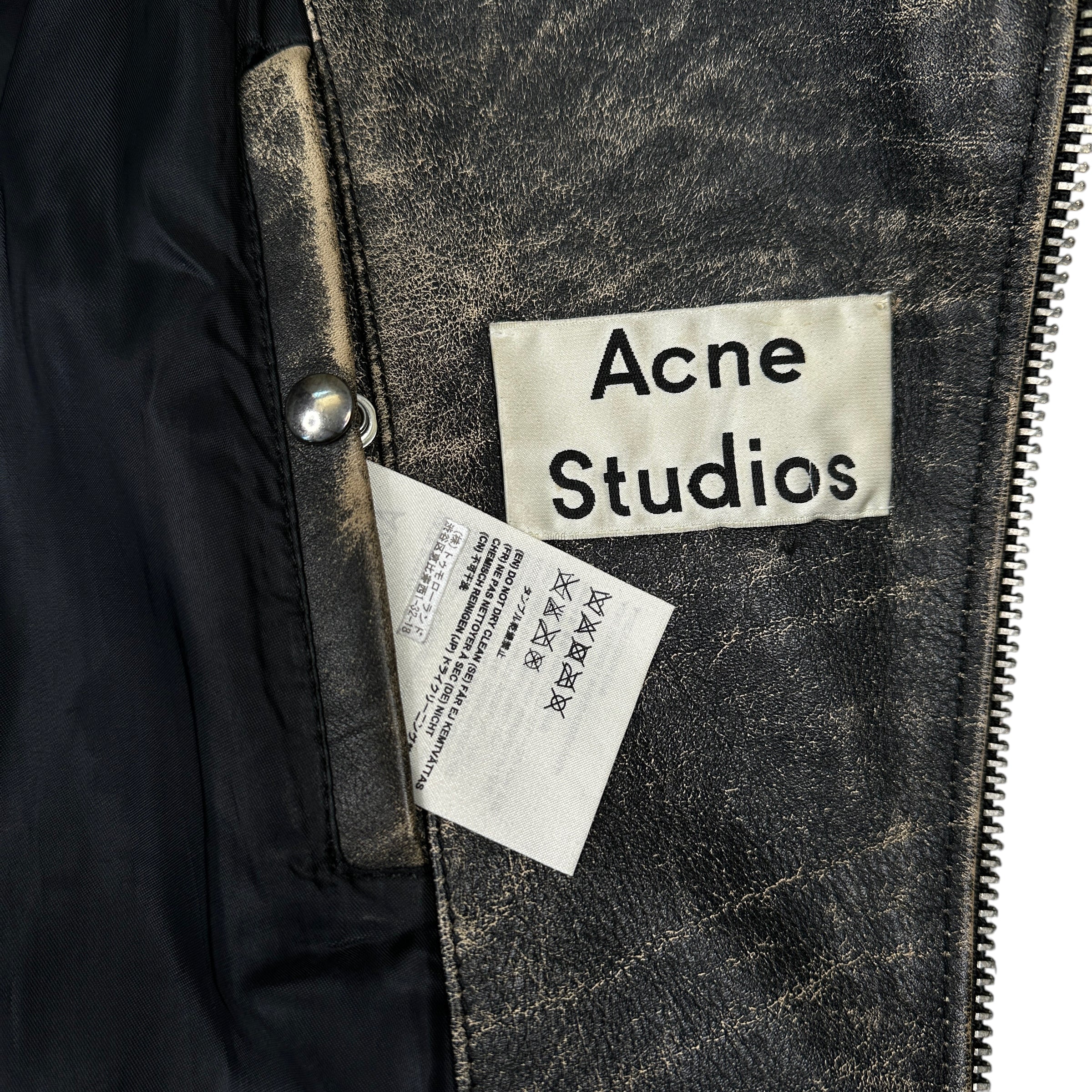 ACNE STUDIOS VINTAGE-FINISH LEATHER JACKET - Image 4
