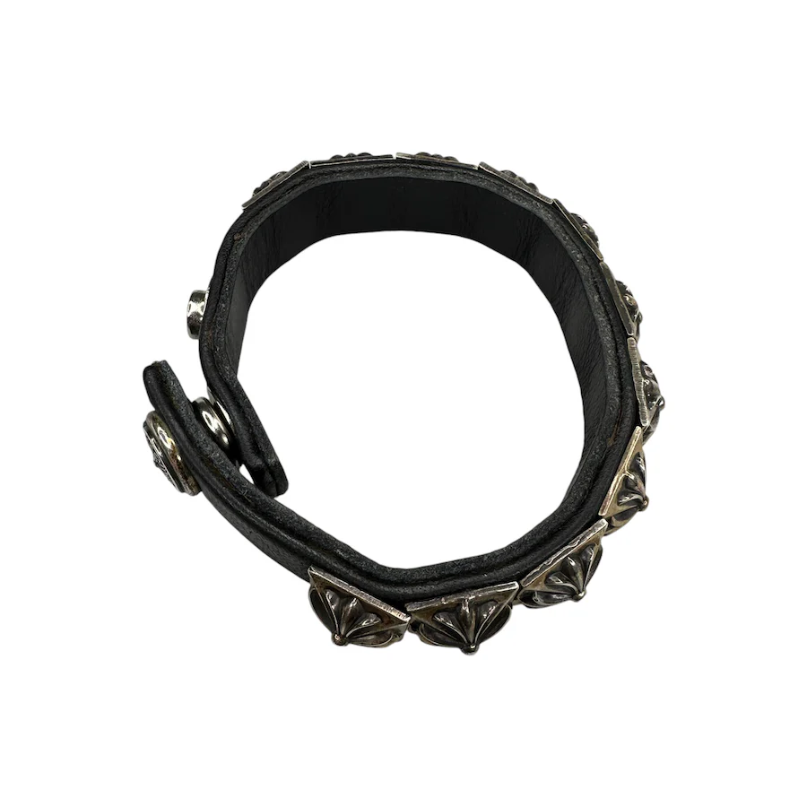 CHROME HEARTS PYRAMID LEATHER BRACELET - Image 4