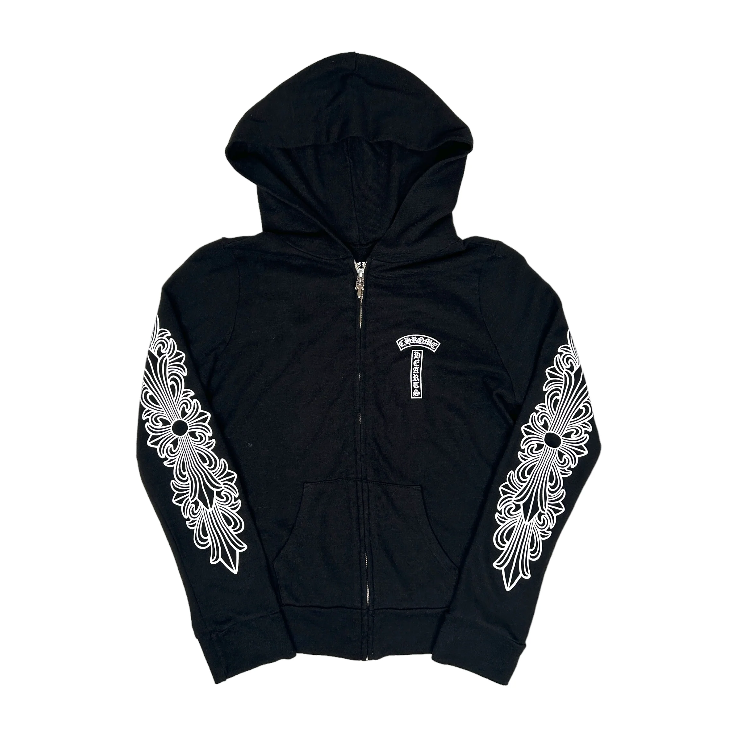 CHROME HEARTS ZIP HOODIE - BLACK