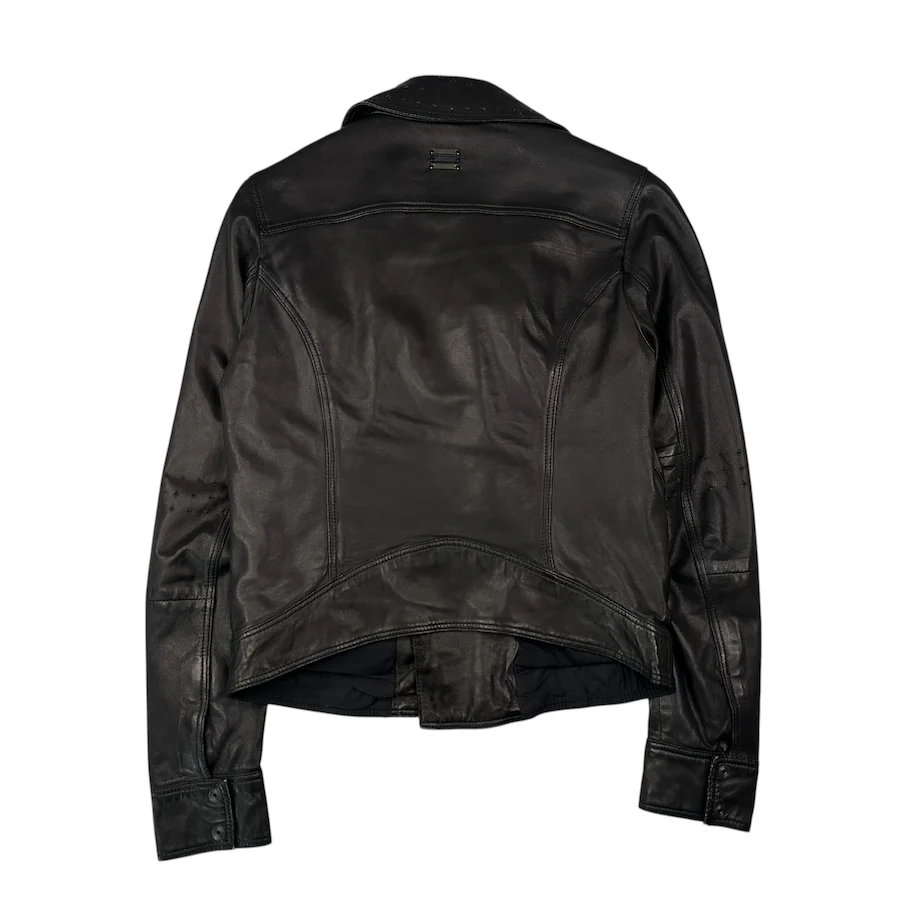 DIESEL LEATHER BIKER JACKET - DARK BROWN - Image 3