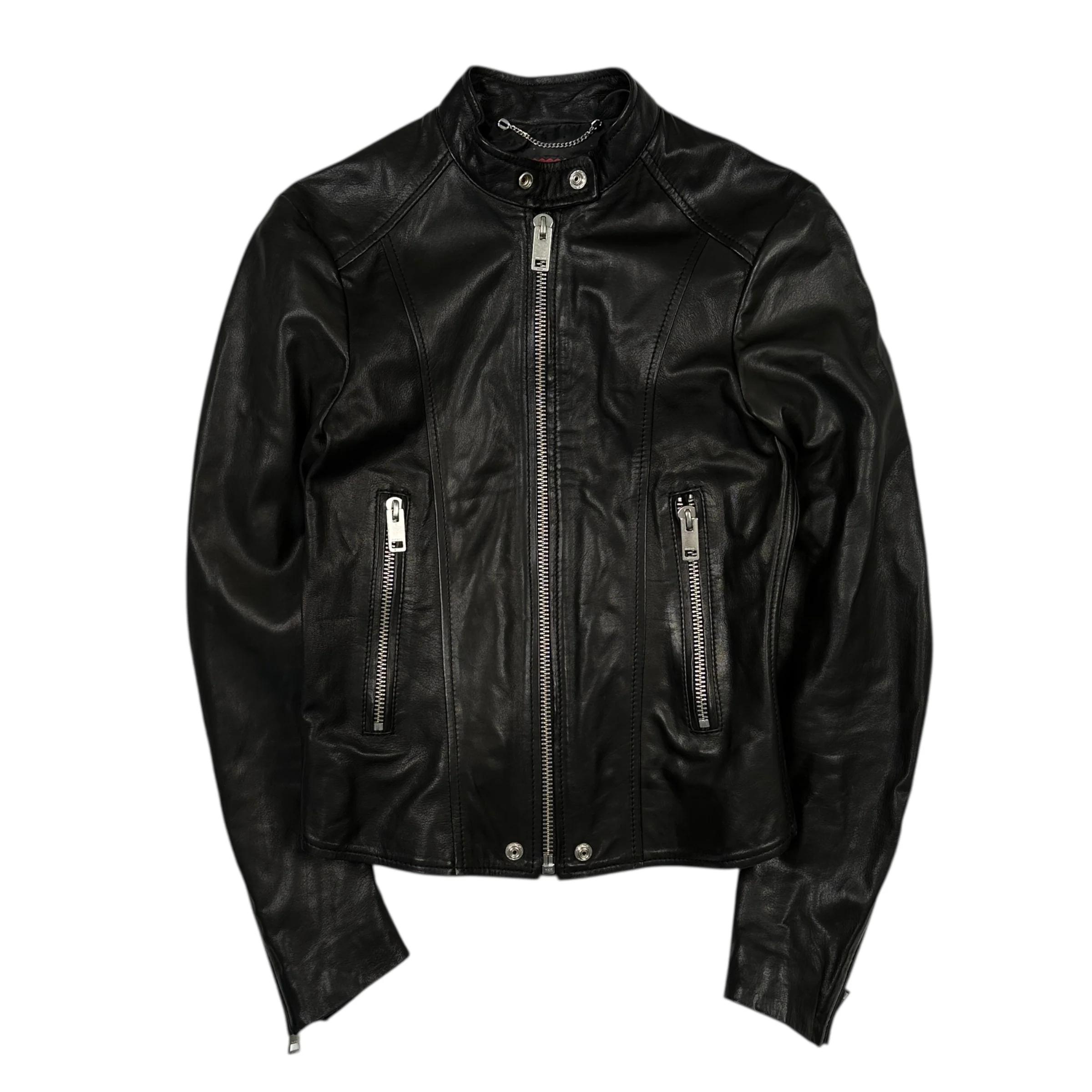 DIESEL LEATHER JACKET - BLACK