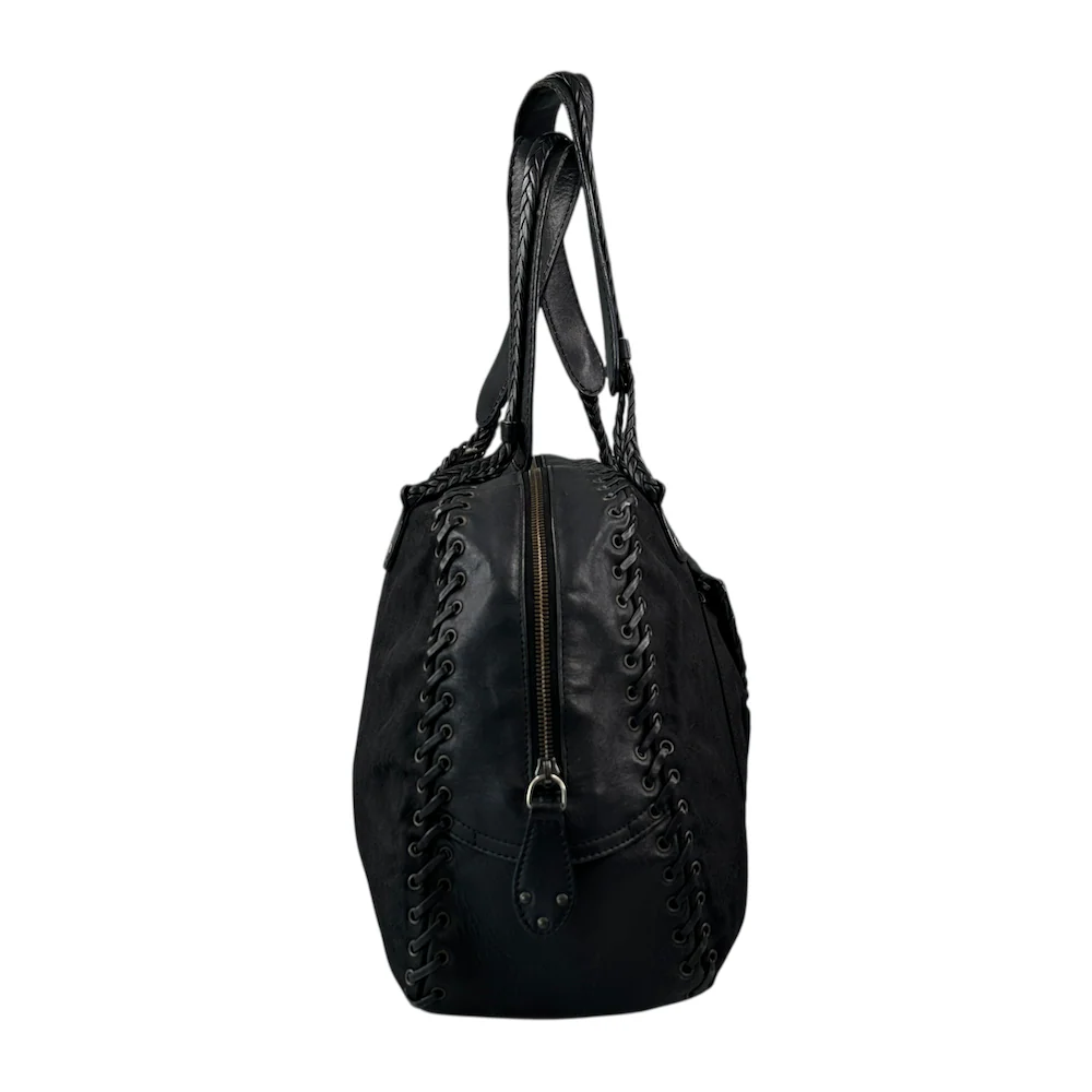 DIOR 2007 MONOGRAM SHOULDER BAG - BLACK - Image 3