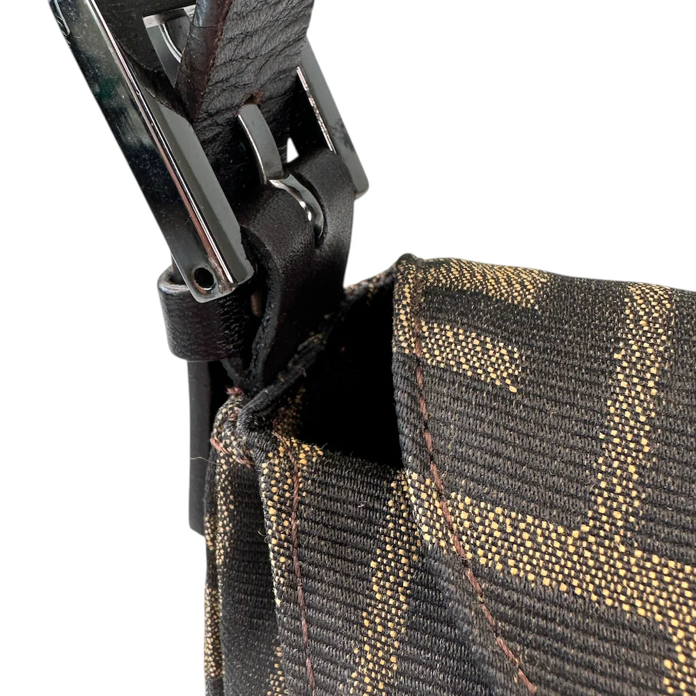 FENDI ZUCCA DOUBLE FLAP BAGUETTE BAG - Image 6