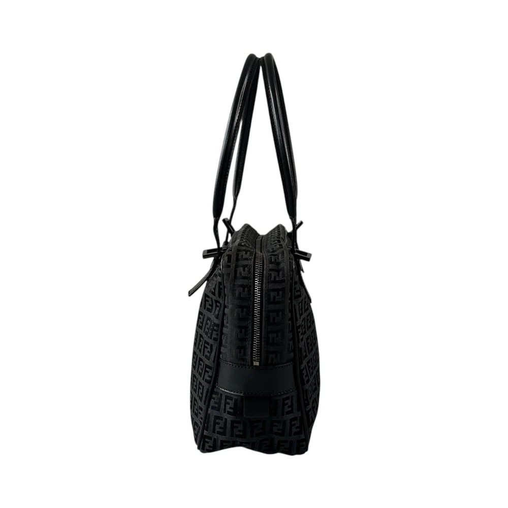 FENDI ZUCCHINO CANVAS SHOULDER BAG - BLACK - Image 3