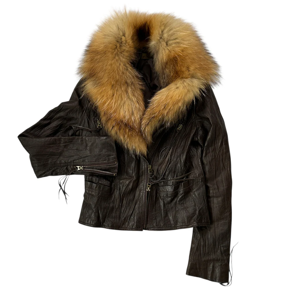 G.O.A RACOON FUR LEATHER JACKET - Image 3