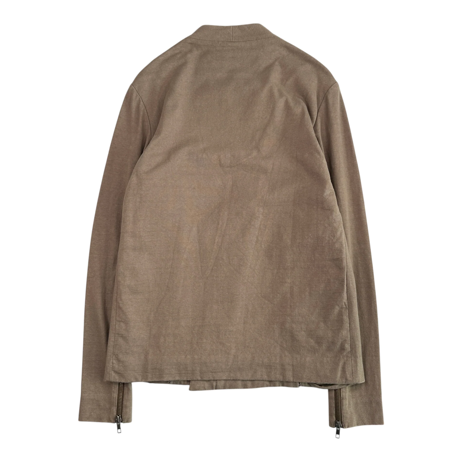 HELMUT LANG ASYMMETRICAL ZIP JACKET - LIGHT BROWN - Image 2