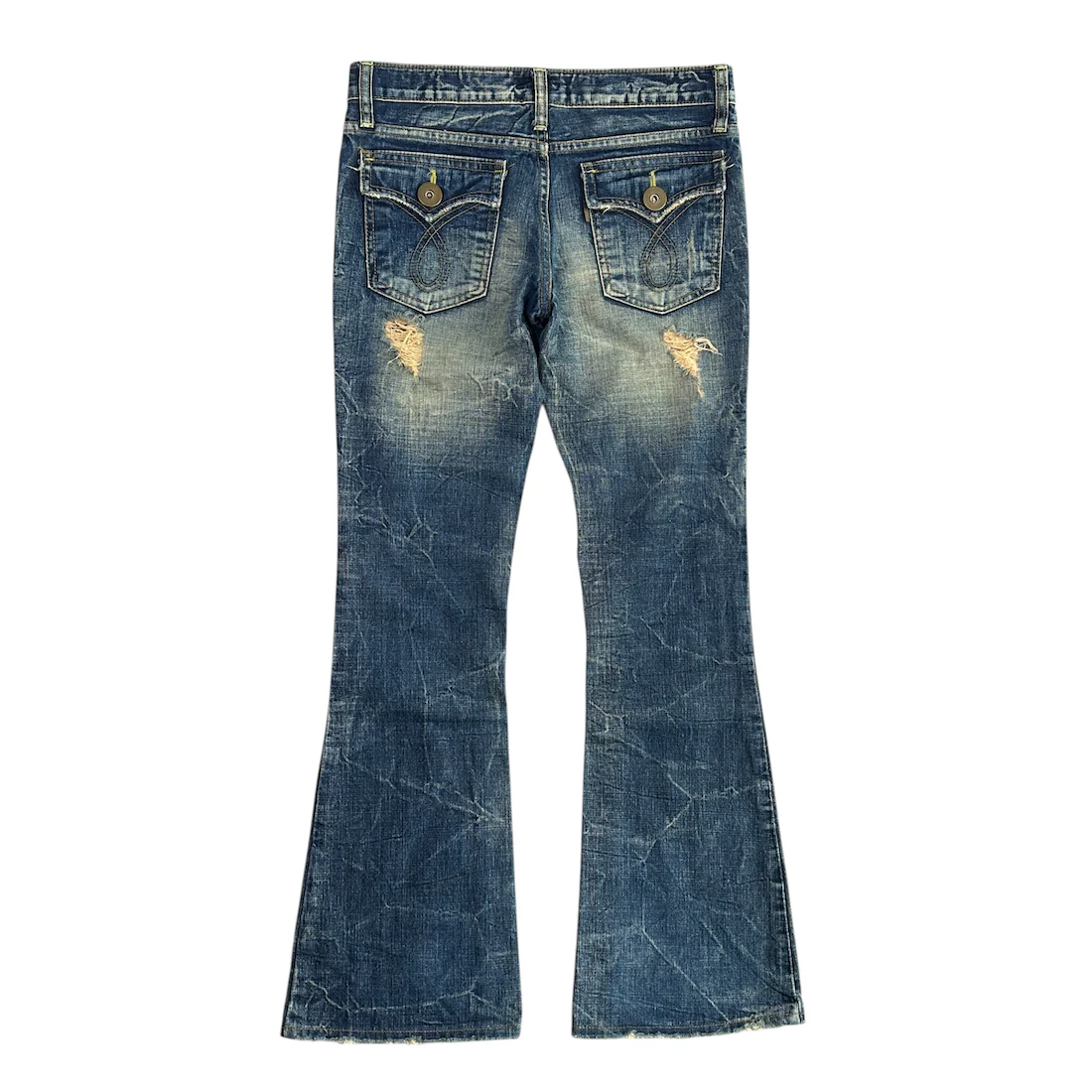 LIME CAY 2000s DISTRESSED FLARED DENIM - Image 2