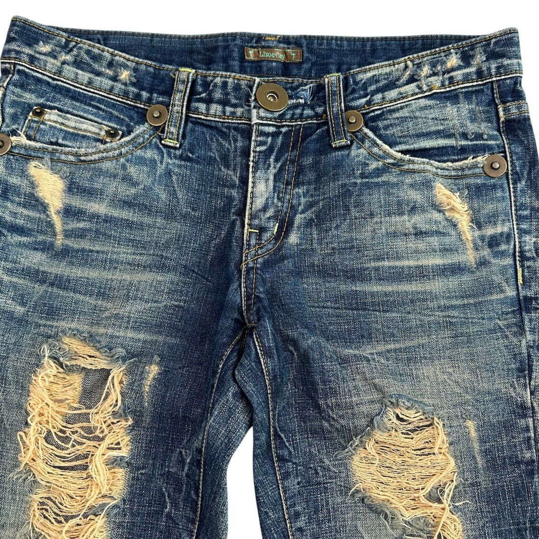 LIME CAY 2000s DISTRESSED FLARED DENIM - Image 3