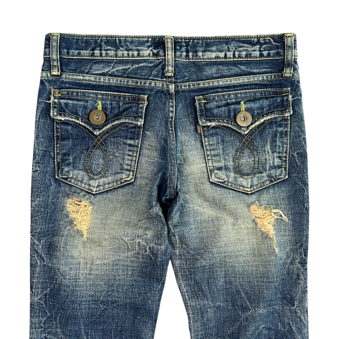 LIME CAY 2000s DISTRESSED FLARED DENIM - Image 4