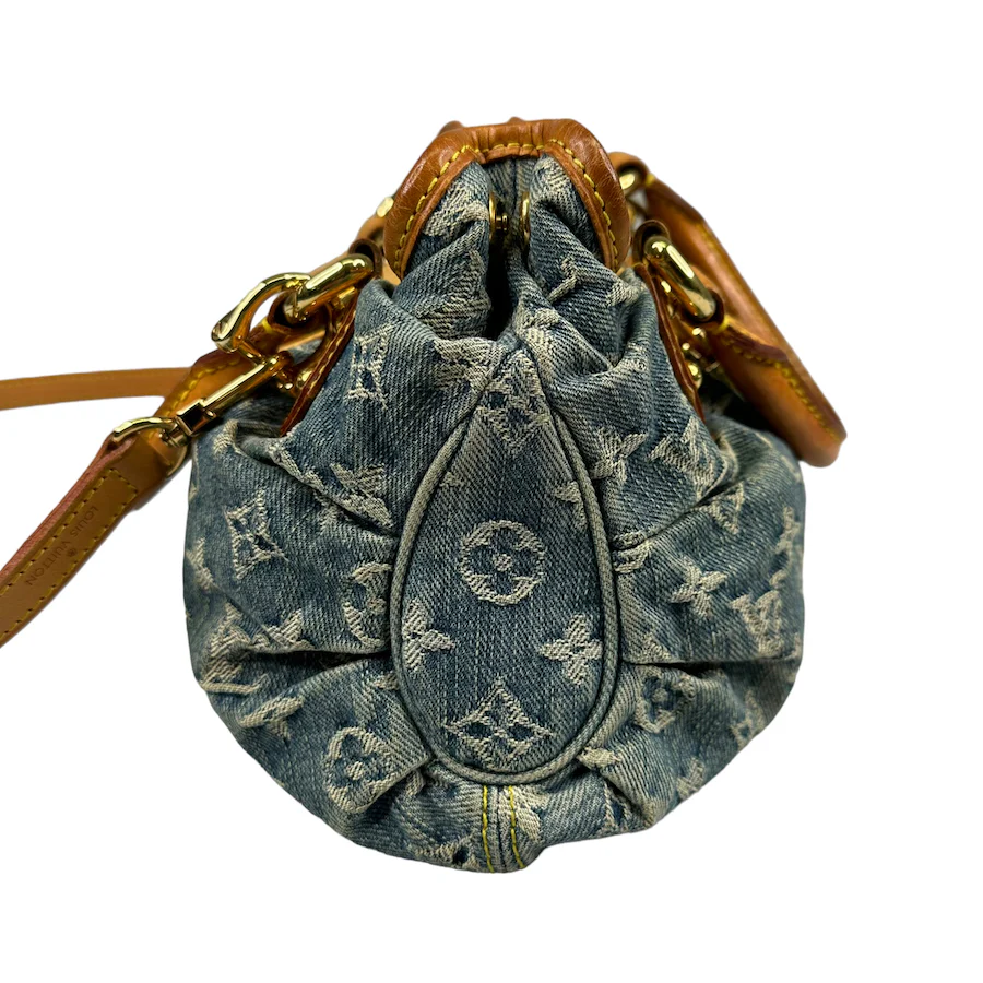 LOUIS VUITTON DENIM PLEATY W/ ADDITIONAL CROSSBODY STRAP - Image 3