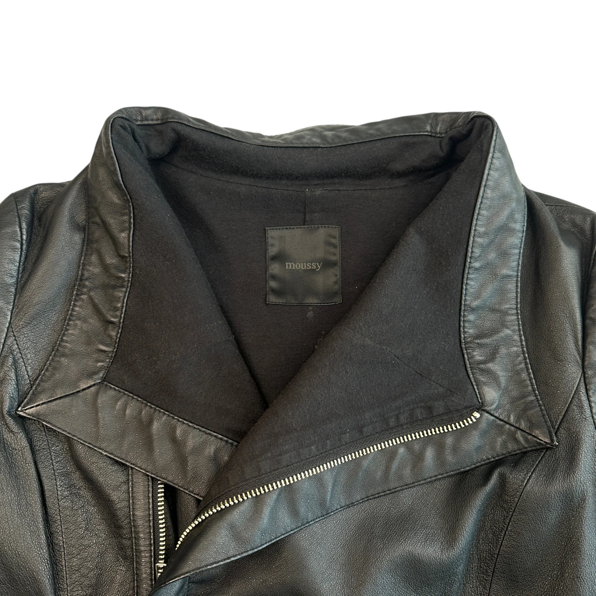 MOUSSY LEATHER JACKET - BLACK - Image 4