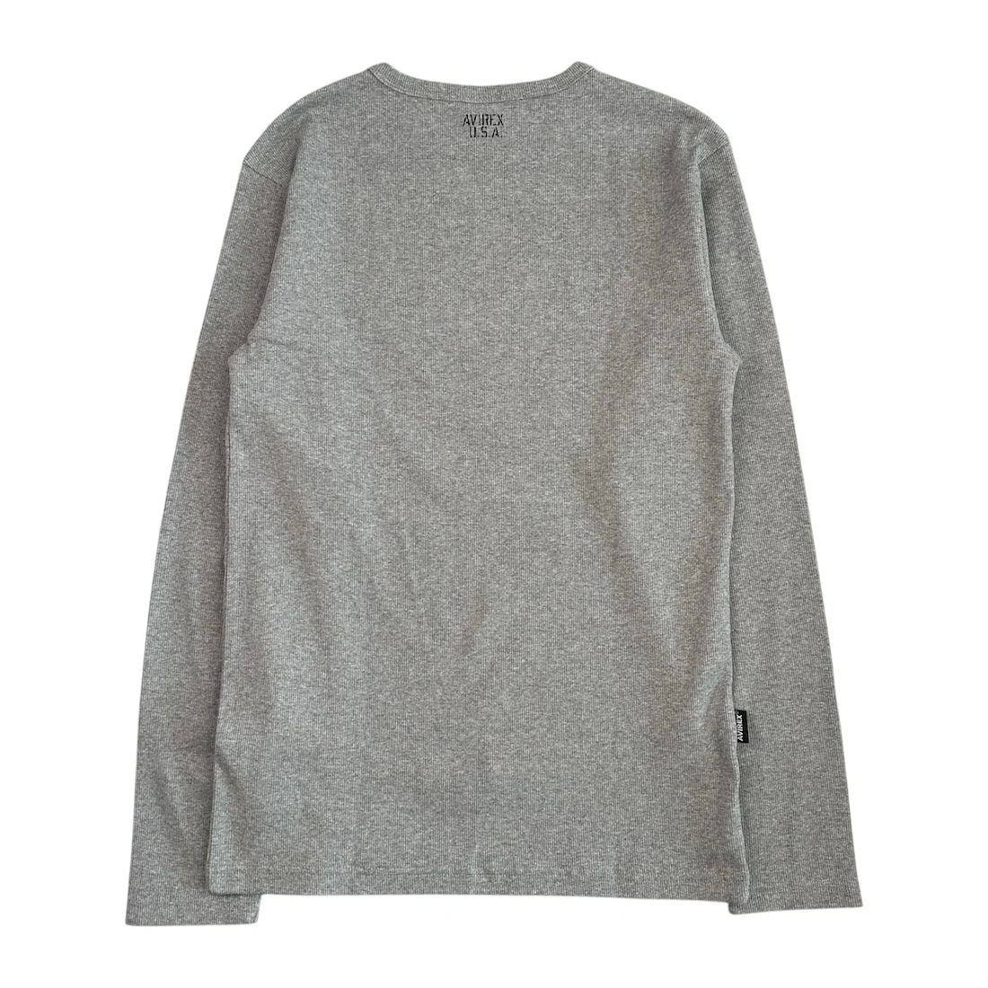 (NEW) AVIREX RIBBED EVERY DAY LONG SLEEVE - GREY - Image 3