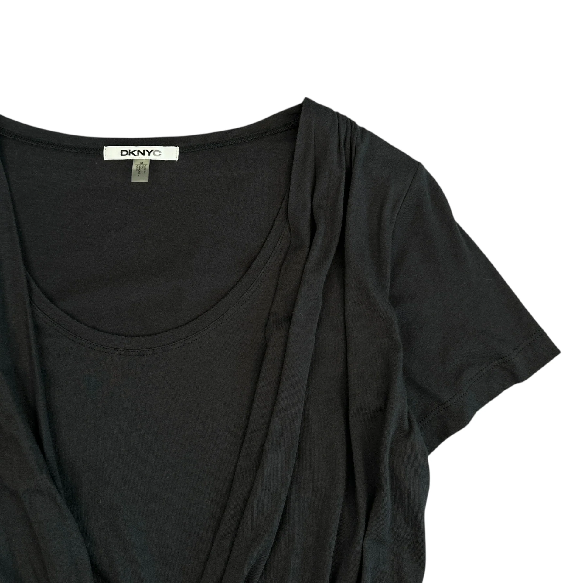 (NEW) DKNY DRAPE LAYERED TOP - BLACK - Image 3