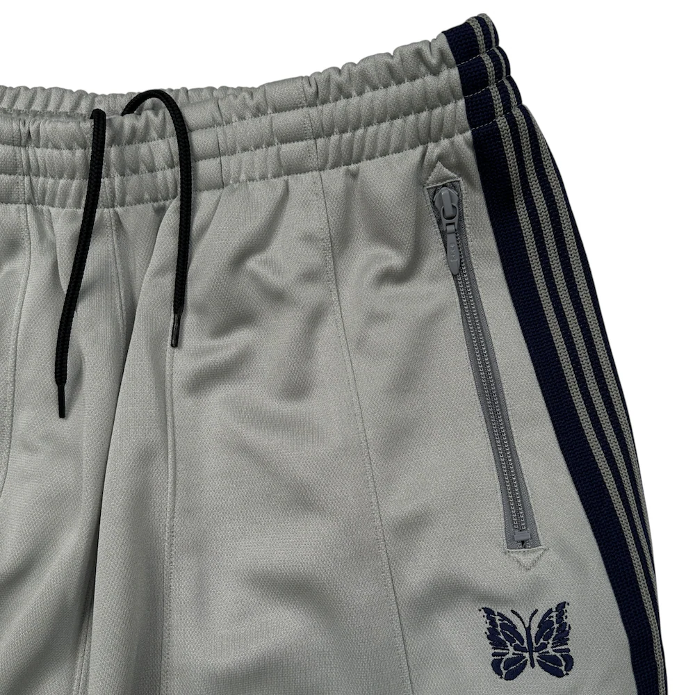 (NEW) NEEDLES H.D TRACK PANTS - LIGHT GREY/NAVY - Image 2