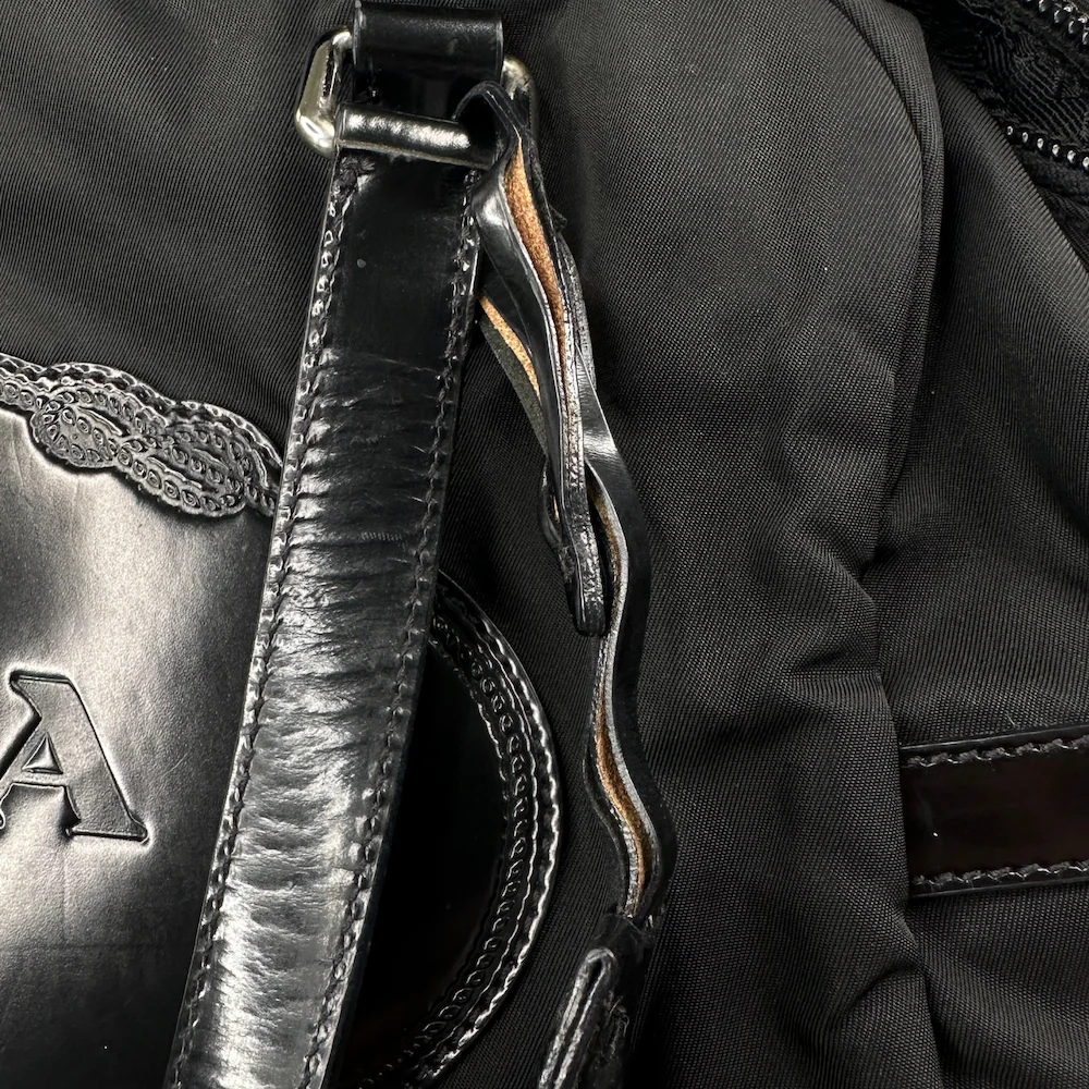 PRADA BLACK NYLON BOWLING BAG - Image 8