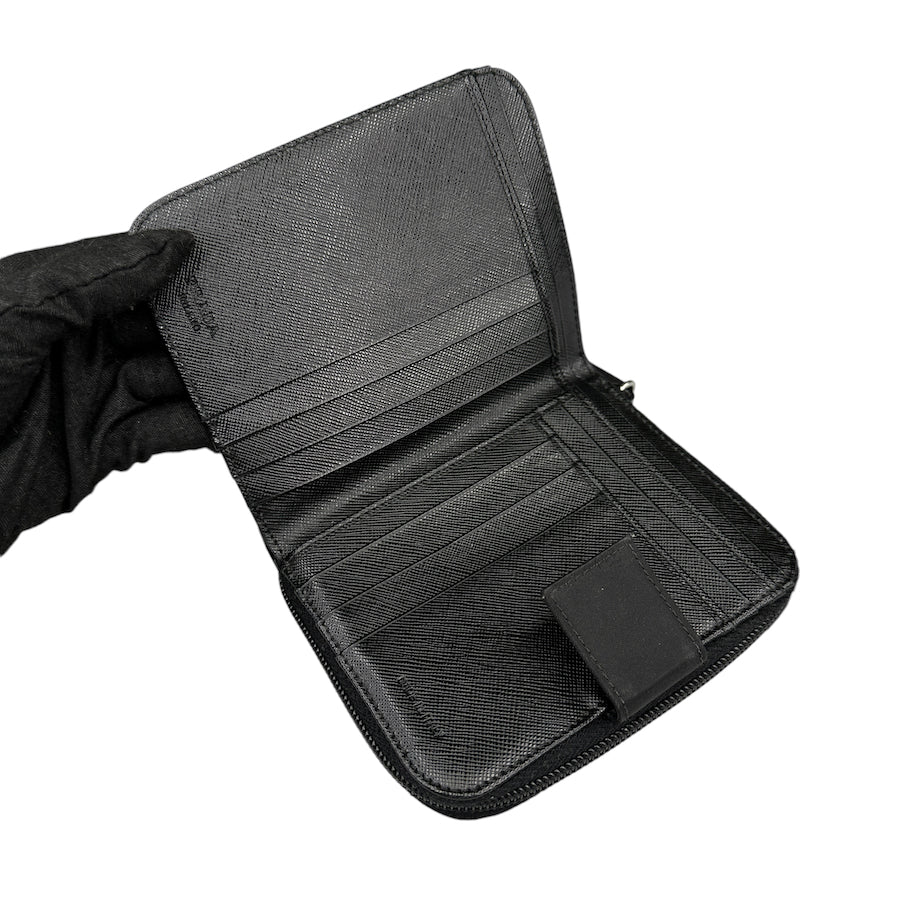 PRADA BLACK NYLON ZIP-AROUND WALLET - Image 4