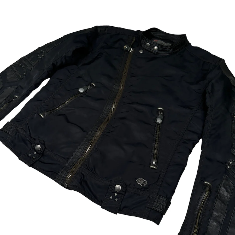 (S) DIESEL BLACK NYLON RIDERS JACKET - Image 3